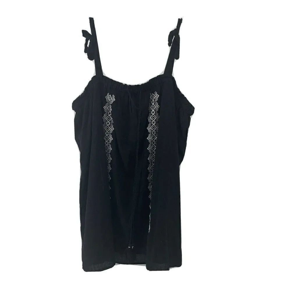 A Glow Maternity Black Embroidered Top Large